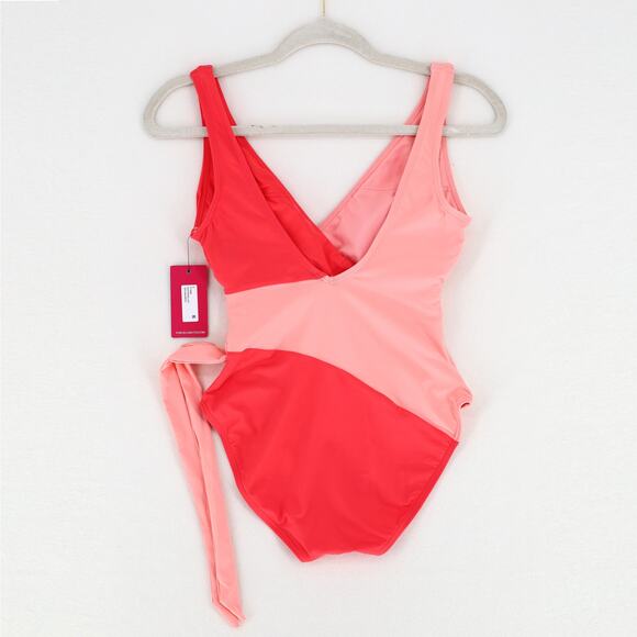 Vince Camuto Women Watermelon Colorblocked Side-Tie One-Piece Swimsuit Size US 6 - Picture 5 of 5